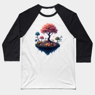 Floating Island Paradise - A Magical Garden in the Sky Baseball T-Shirt